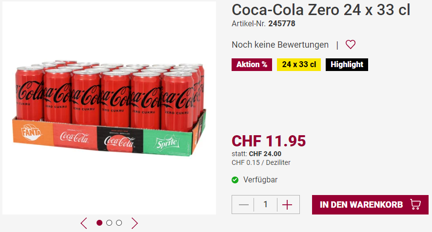 Coca-Cola 24 x 33 cl Dose