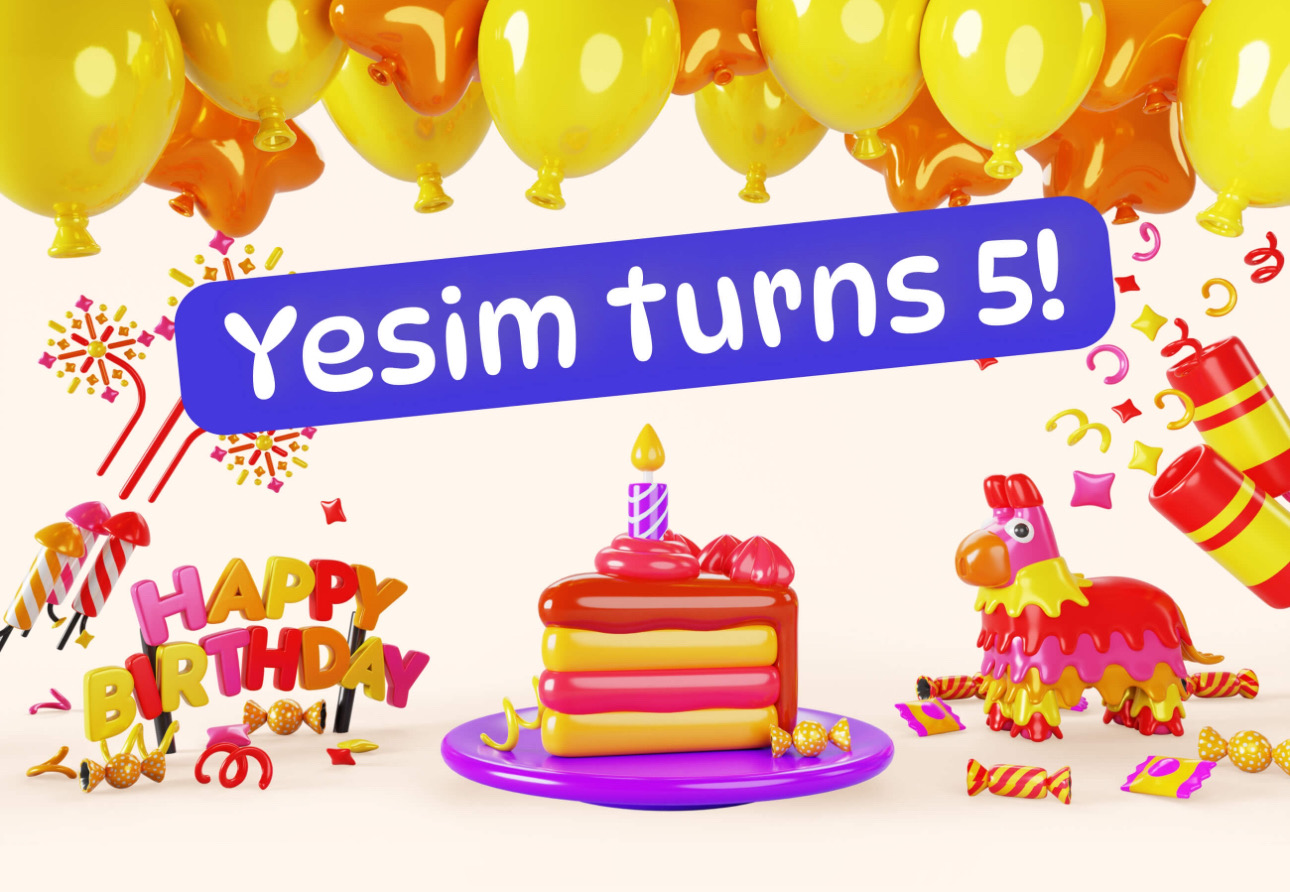 Yesim wird 5 Jahre alt! 5 Euro Kredit gibt es daher für die ersten 500 User gratis aufs Yesim-Konto.