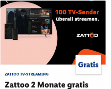 🔥 Zattoo Schweiz 2 Monate (3 Monate als Neukunde) Ultimate gratis in der Lidl Plus App (Free Modus) und Neukunden