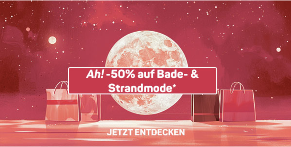 Moonlight Shopping 50% Rabatt auf Bade und Strandmode bei Ackermann