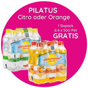 Gratis – 1 Sixpack Pilatus Citro oder Pilatus Orange (6x50cl) bei Rio Getränkemarkt für Newsletter-Abonnenten