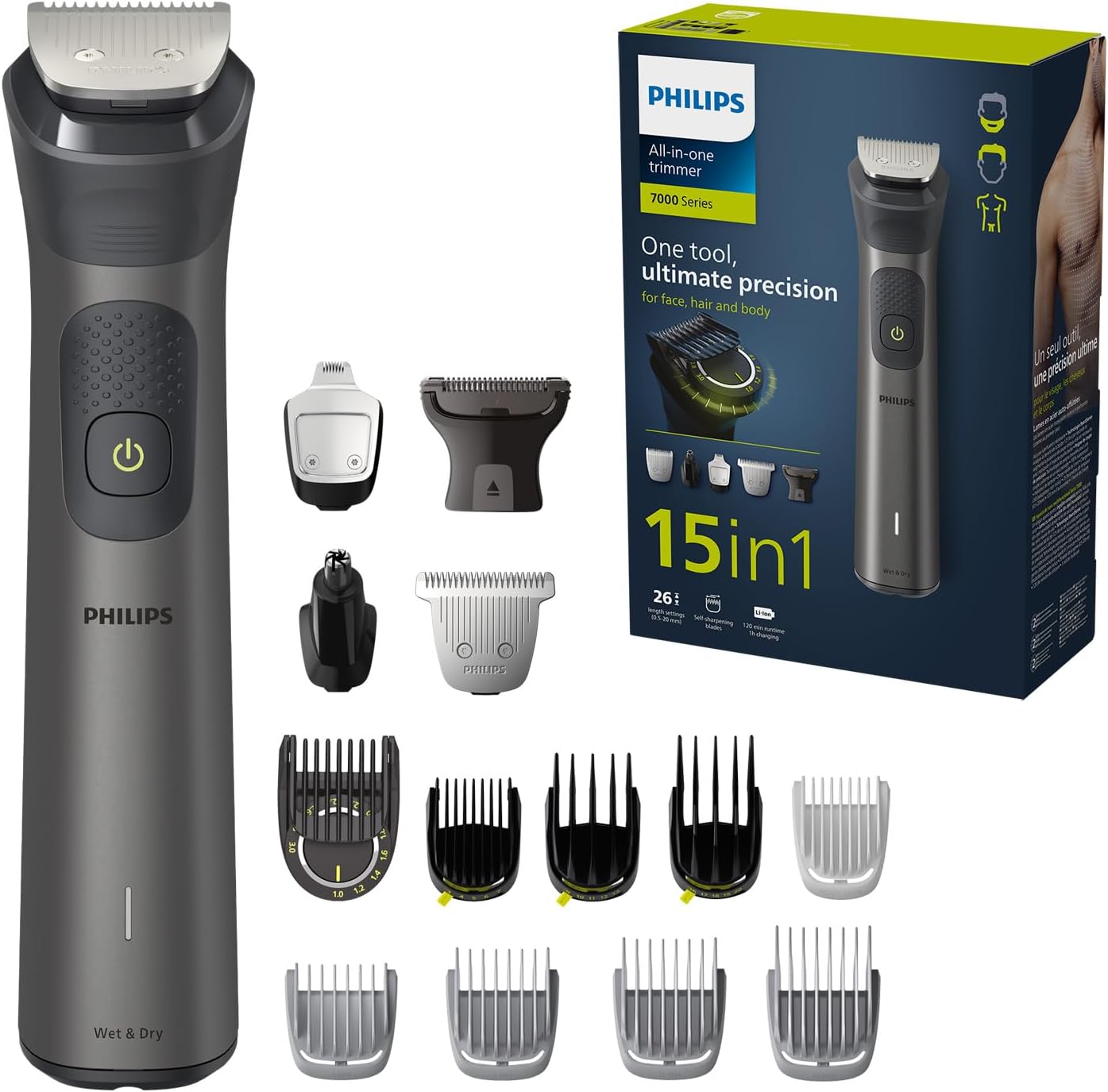 Blitzdeal – Philips Multigroom MG7950, All-in-One-Trimmer (15-in-1 Barttrimmer und Haarschneider) bei Amazon