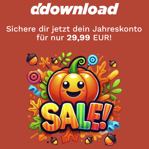 ddownload.com Herbstaktion 1 Jahr für nur 29,99 EUR!