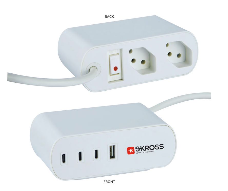 Daydeal – SKROSS Steckdosenleiste Home Station 2xT13, 3xUSB-C, 1xUSB-A, 3 m