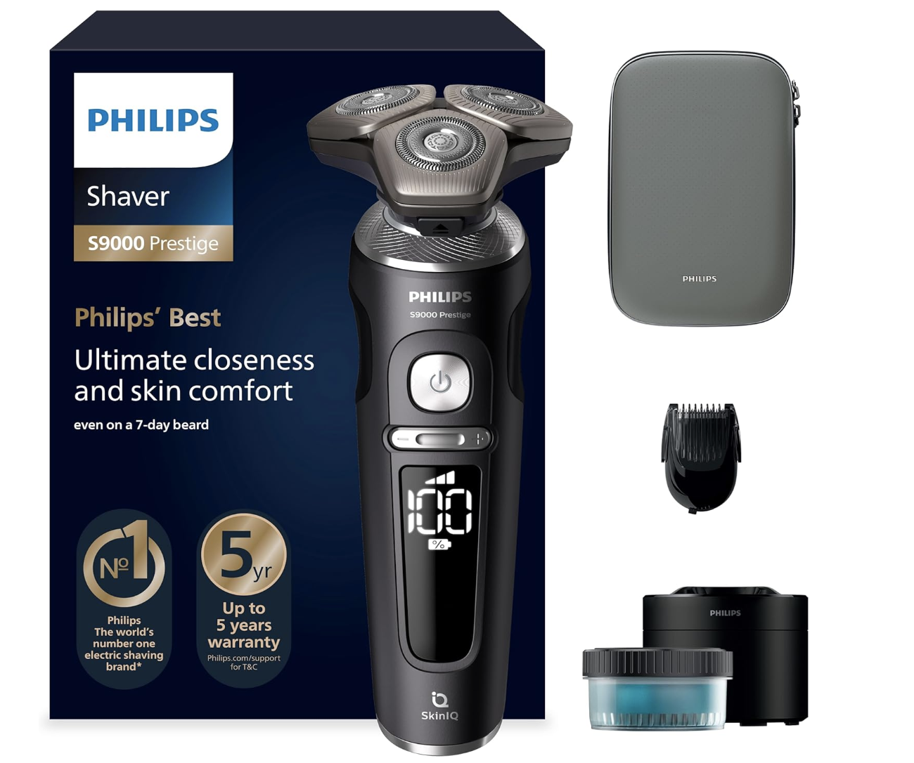 Philips Rasierer S9000 Prestige – Elektrischer Nass- und Trockenrasierer bei amazon