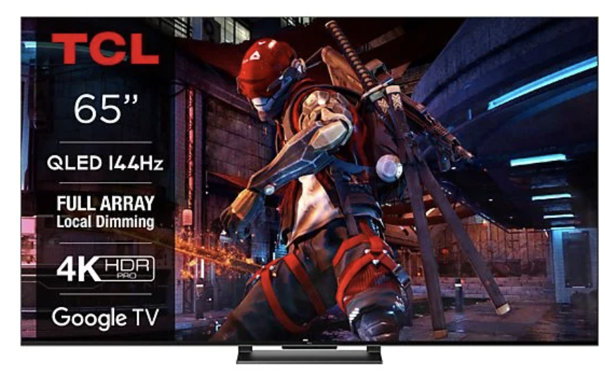 Preiswerter Allrounder-Fernseher TCL 65C745 (QLED, FALD, 4K@144Hz, 1000 Nits, Google TV) bei MediaMarkt