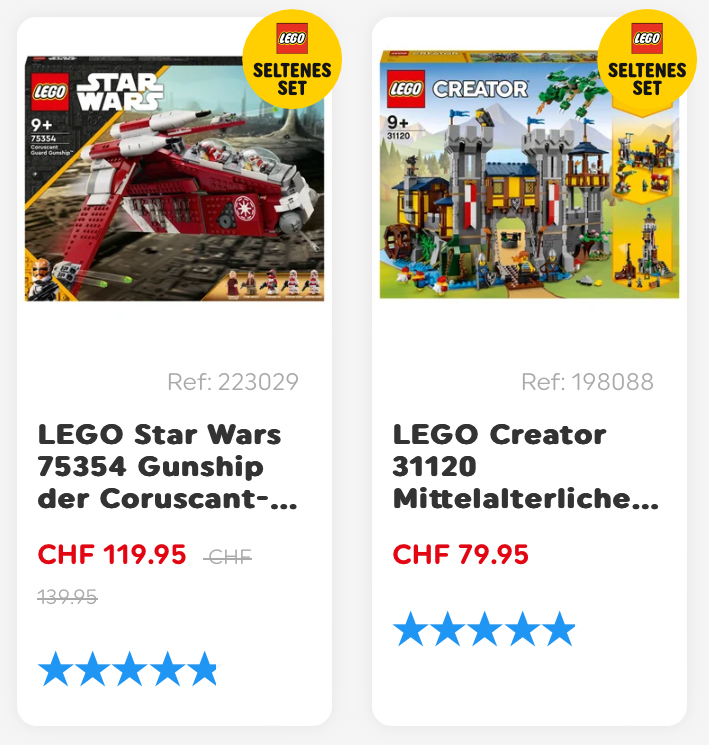 LEGO 31120 (Mittelalterliche Burg 3-in-1) & Lego Star Wars 75354 (Gunship) bei Smyths Toys