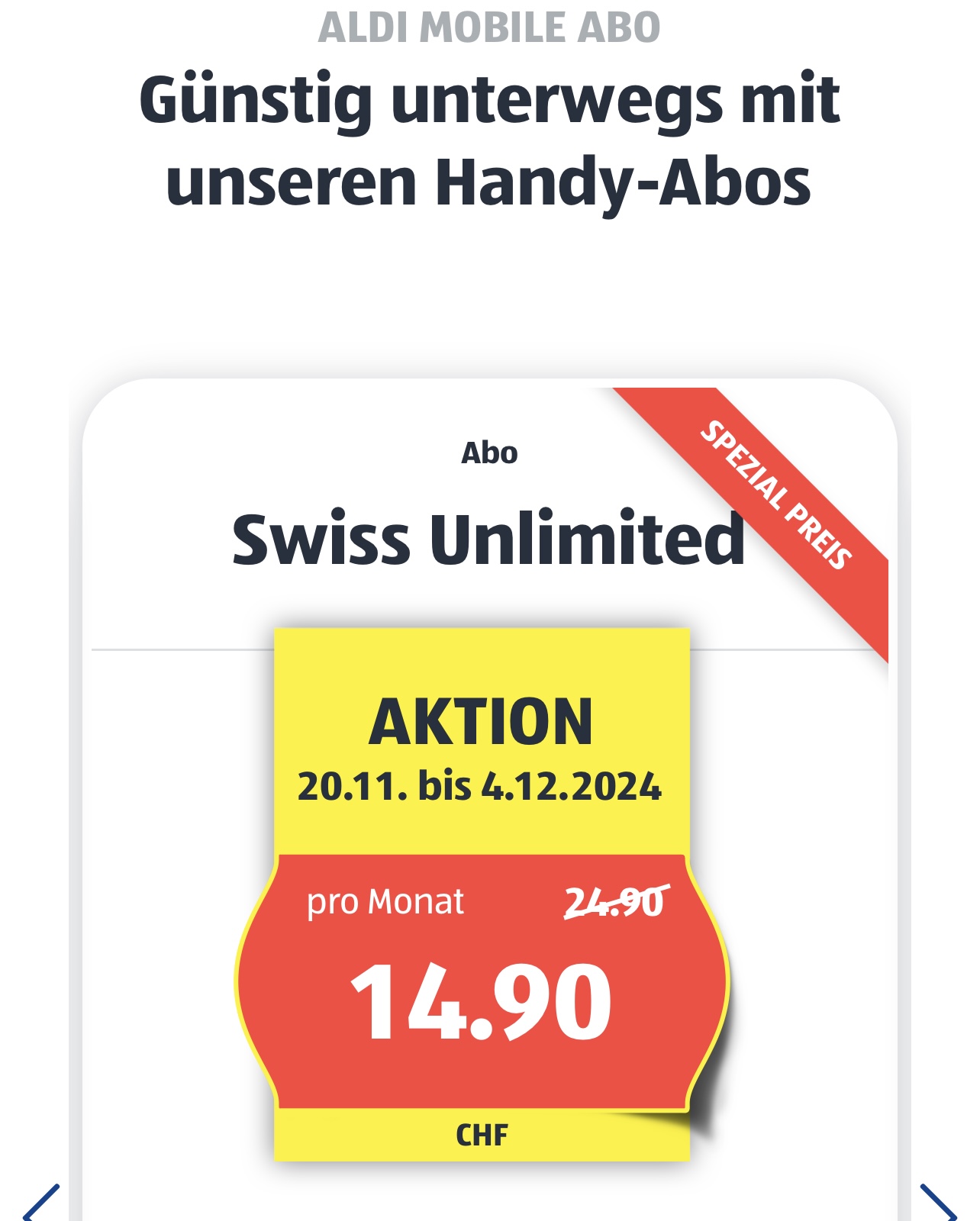 Swiss Unlimited 5G Aldi Suisse Mobile (Sunrise)