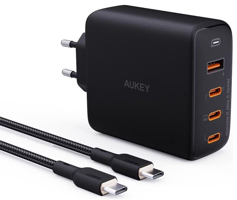 Aukey OmniaMix II GaN Bundle 100 W Netzladegerät (Schwarz) bei Digitec/Galaxus