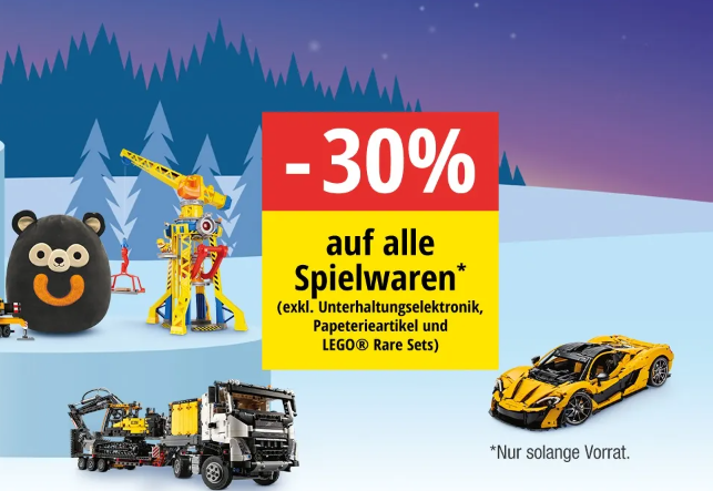 NUR BIS MORGEN – 30% Rabatt auf Spielwaren bei Jumbo (exkl. bestimmte Ausnahmen), z.B. diverse Lego Sets als Geschenkidee