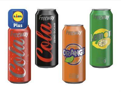 Lidl Softdrink Dosen (Lemon, Orange, Cola und Cola Zero) für CHF 0.19 pro Dose (mit LIDL Plus)