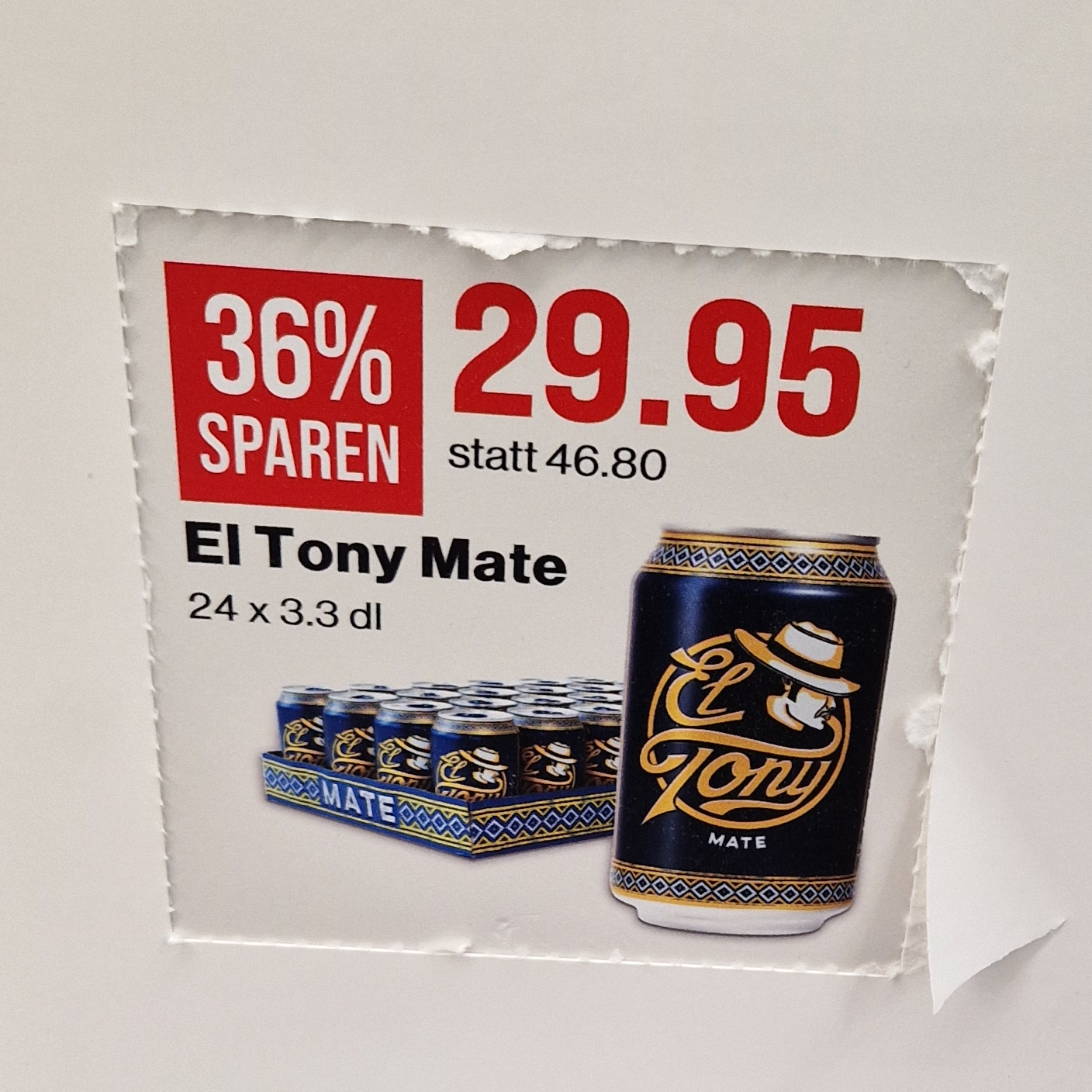 El Tony Mate Tee (24 x 330ml) für CHF 29.95 im SPAR