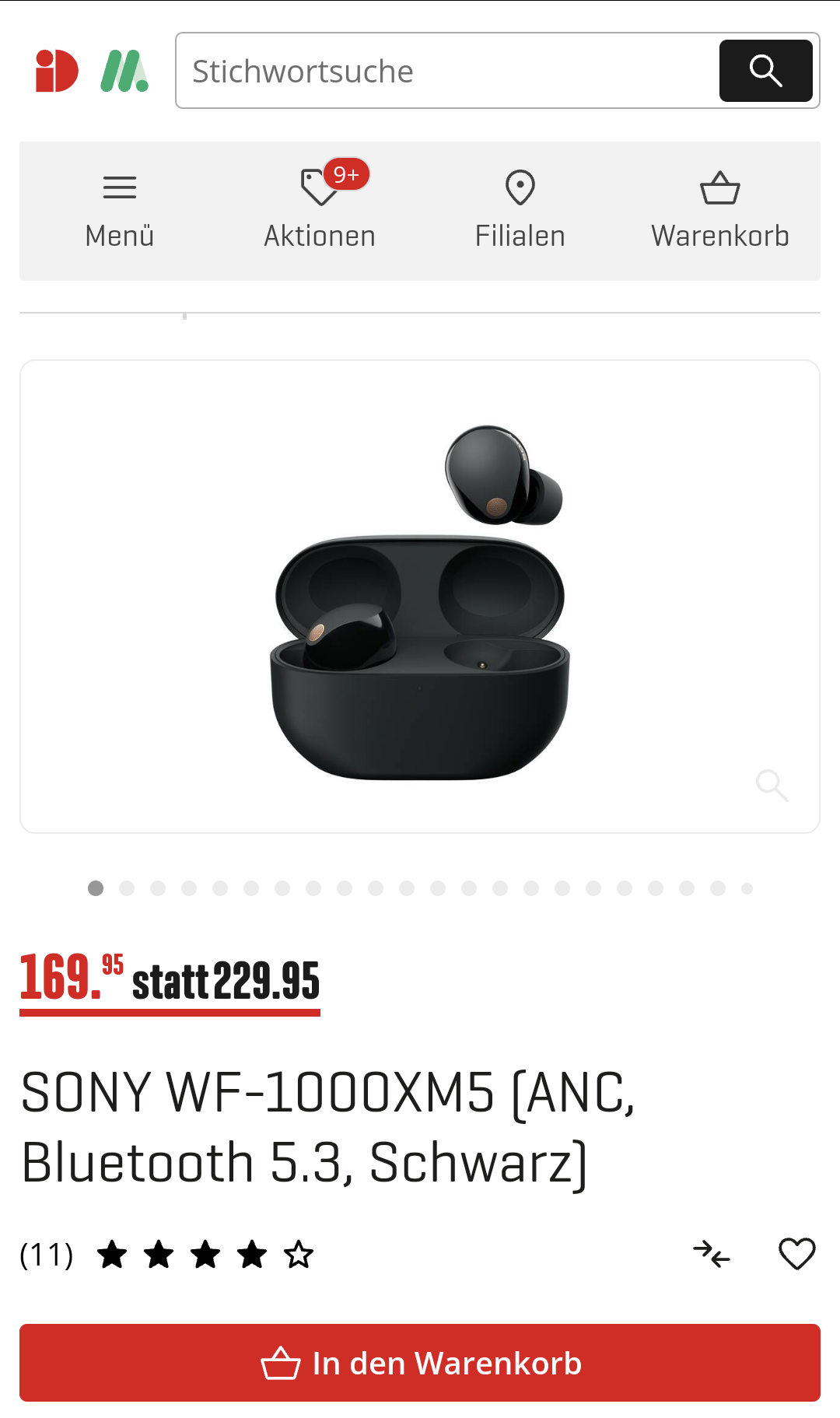 SONY WF-1000XM5 True Wireless Kopfhörer neuer Bestpreis 169.- bei Interdiscount