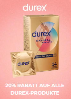 20% Rabatt auf alle Durex-Produkte bei Amorana, z. B. Durex Play 2 in 1 Trio Gleitgel und Massageöl