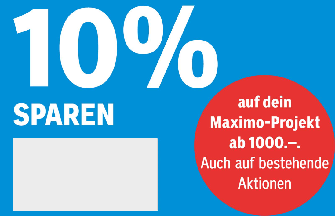 10 % Rabatt ab CHF 1000.– bei JUMBO in allen Maximo-Filialen bis am 12.2.