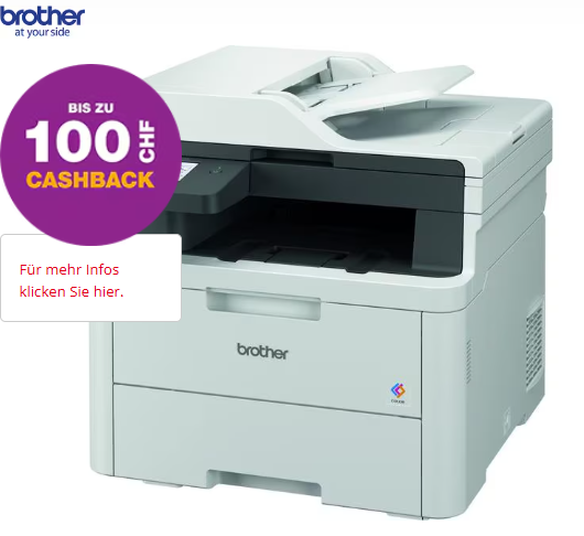 Brother Multifunktionsdrucker DCP-L3560CDW (26 Seiten/Min) für effektiv CHF 179.90 bei Fust