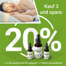 20% Rabatt auf Swiss Made CBD Öle + 10% Rabatt Gutschein