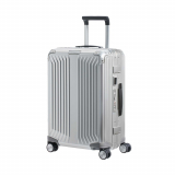 Aluminium-Hartschalenkoffer Samsonite Lite-Box Alu in Schwarz und Silber in drei Grössen bei Manor, z.B. 55cm-Trolley