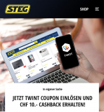 STEG: CHF 10.- Cashback ab CHF 100.- Einkauf bei Bezahlung mit TWINT