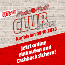 Club Sunday bei MediaMarkt: Als Club Kunde bei jedem Einkauf bis CHF 210.- als Gutschein obendrauf