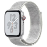 APPLE Watch Nike+ GPS + Cellular (Series 4), 44mm Aluminiumgehäuse, Silber mit Nike Sport Loop, Summit White