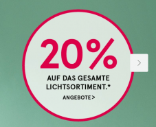 20% auf das gesamte Lichtsortiment bei Lumimart