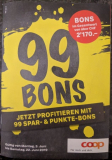 Coop + Tochterfirmen: 99 Bons abholbar in Filiale, gültig bis 27.6.