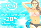 20 % Rabatt bei C&A, Online und Offline