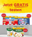 Activia oder Actimel gratis testen