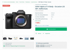 Foto Aussteller Geräte zum BestPrice ( Beispiel: Sony 7IV Body – 1899 CHF)