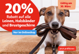 Fressnapf: 20% Rabatt auf Leinen, Halsbänder und Brustgeschirre im Onlineshop (nur heute)