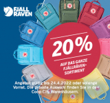 20% auf das ganze Fjällräven Sortiment bei Coop City