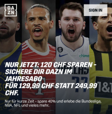 40% Rabatt auf DAZN-Abo !