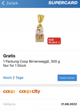 Supercard App – Gratis Birnenweggli