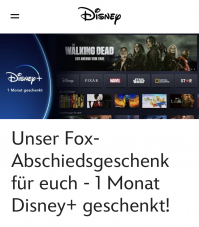 1 Monat Disney+ Gratis (Neukunden + Kunden ohne aktives Abo)