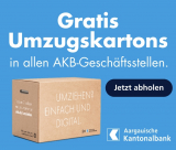 Gratis Umzugskartons in allen AKB-Geschäftsstellen.