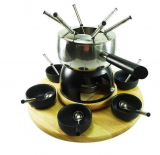 TECHMANIA – Rotel Fondue-Set 14-teilig – schwarz Ideal für Fondue Bourguignonne/Fondue Chinoise