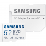 Samsung Speicherkarte »EVO Plus 512GB microSDXC Full HD & 4K UHD inkl. SD-Adapter«, (UHS Class 10 130 MB/s Lesegeschwindigkeit)