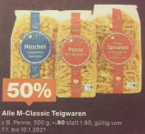 Jetzt gültig – 50% auf M-Classic Teigwaren