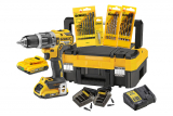 DeWalt 18V / 2.0Ah Schlagbohrschrauber Set mit viel Zubehör (Stein-, Holz- & Metallbohrer, Bits, Akkus etc.) bei Jumbo