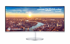 Samsung LC34J791WTR (UWQHD-QLED, 100 Hz, 300 Nits, 2x Thunderbolt 3, integrierte Lautsprecher) bei MediaMarkt