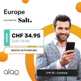 Salt Europe (alles unlimitiert in EU) bei alao für CHF 32.45