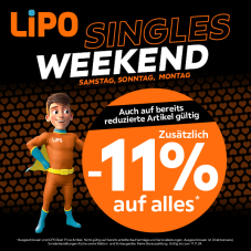 Lipo Singles Weekend: Zusätzlich 11% Rabatt auf Alles