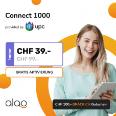 Internet-Abo UPC Connect 1000 bei Alao (12 Mt.) + CHF 100.- Brack Gutschein