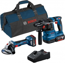 Bosch Professional Combo Kit GWS 18V-7 + GBH 18V-22 (inkl. 2x 4,0-Ah-Akku, Ladegerät GAL 18V-40) bei Amazon