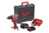 Milwaukee M18CBLPD-422C bürstenloses Akku-Schlagbohrschrauber Set (60Nm, 1x 4Ah Akku, 1x 2Ah Akku, Tragekoffer) bei Jumbo