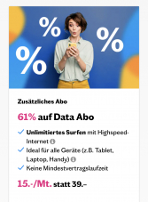 Lebara Data für nur CHF 9.- pro Monat Unlimitiertes Internet. Inkl. HotSpot