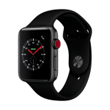 APPLE Watch Series 3 GPS + Cellular, 42mm, Space Grau mit Sportarmband (Schwarz) bei microspot