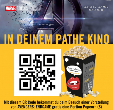 Gratis Popcorn zu Avengers: Endgame in Pathe Kinos