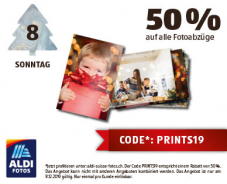 Nur heute: 50 % auf Fotoabzüge bei Aldi Foto